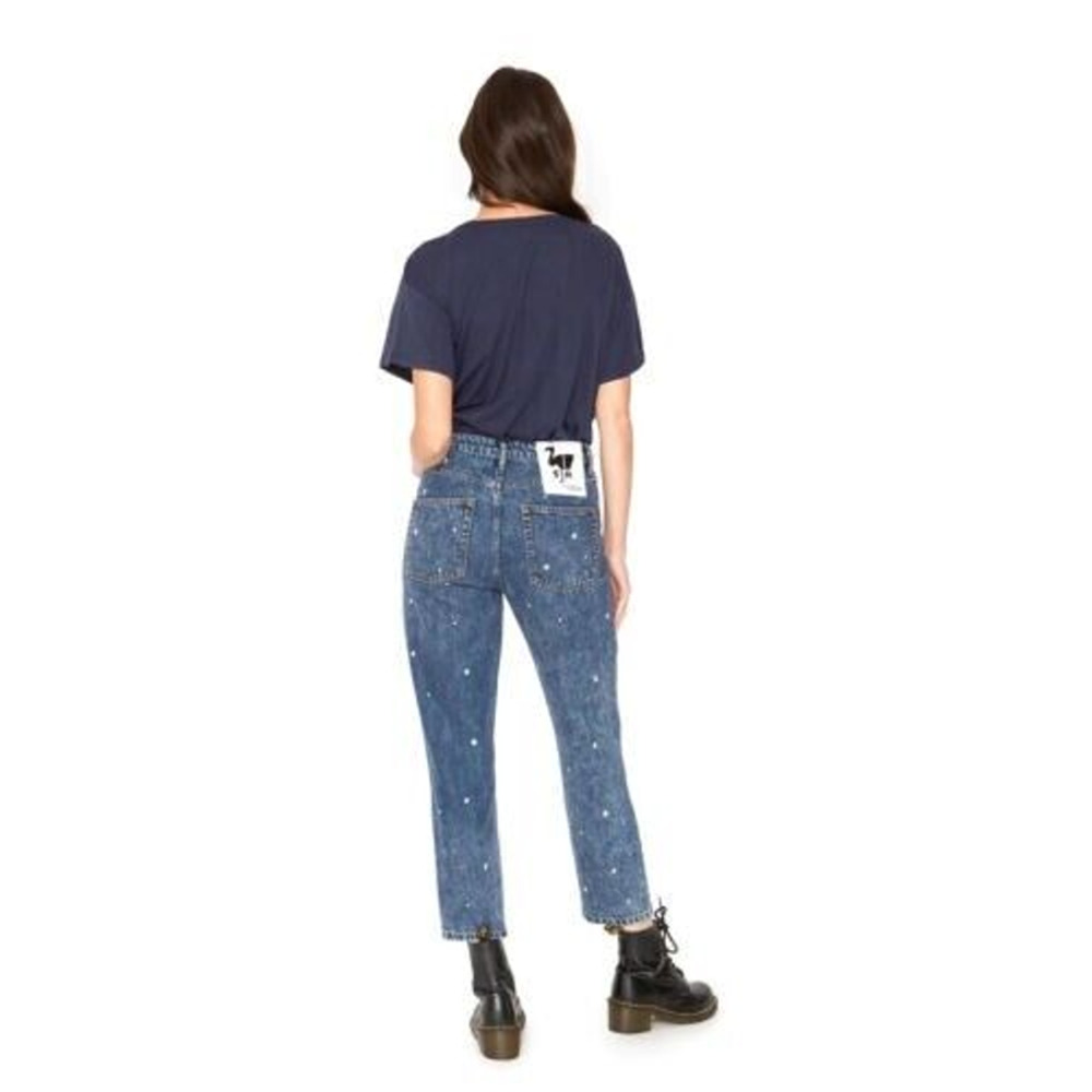 NWT Free People x Sandrine Rose Bleached Polka Dot Straight Leg Jeans Size 26 - Picture 2 of 9